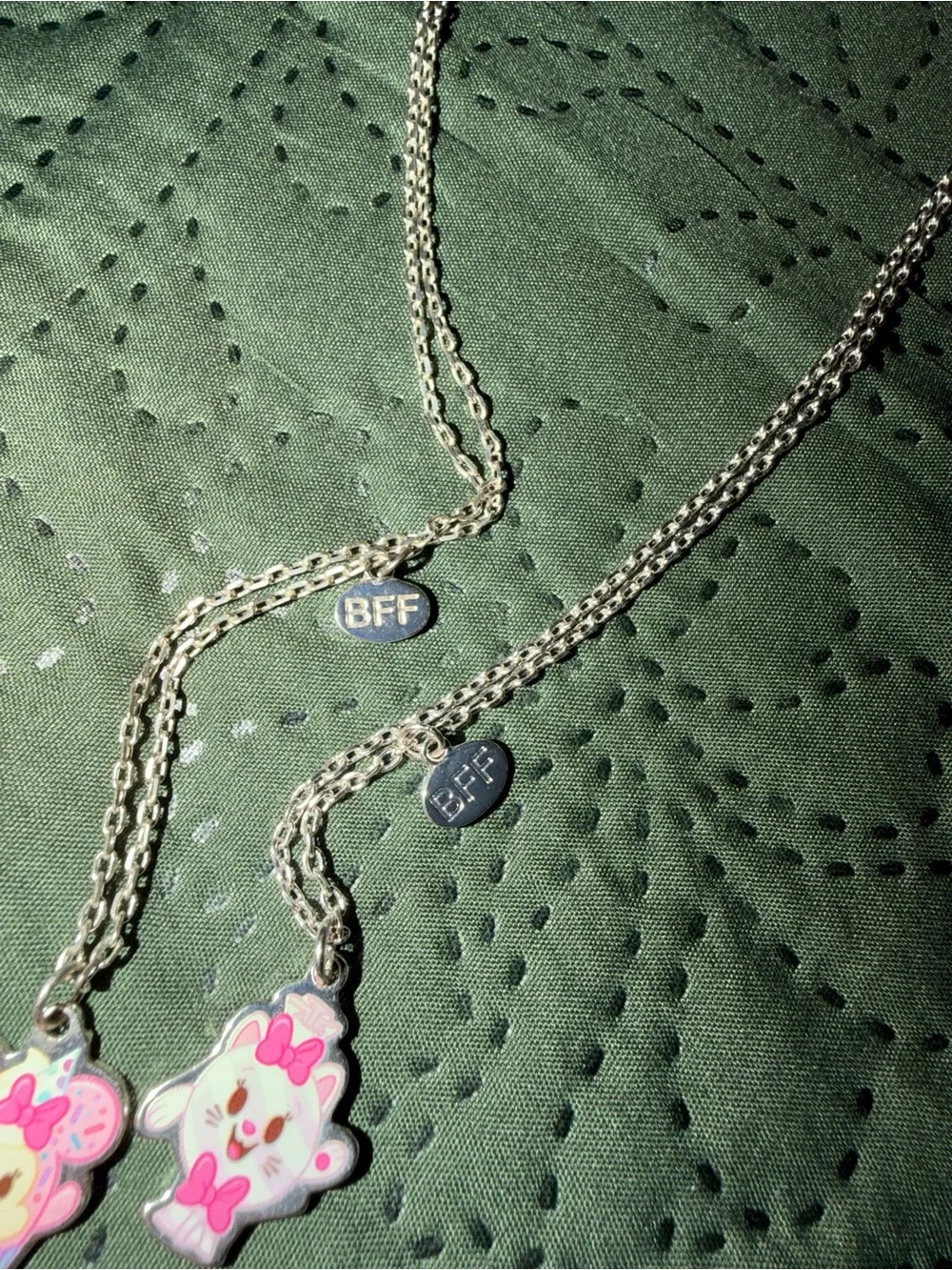 Disney Pink Character Pendant Necklace Set